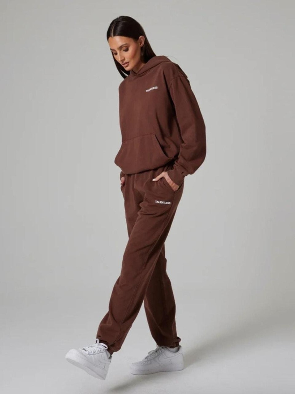 TALENTLESS Chocolate Brown Set- Hoodie and Sweatpants